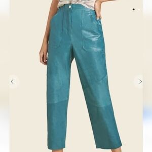 Veronica Beard cropped leather pants